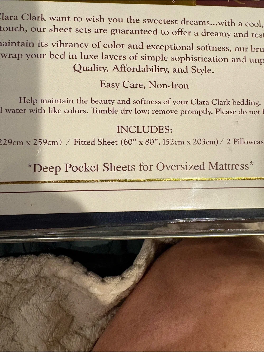 New Clara Clark Premier 1800 Collection Queen Sheet Set - Navy Blue